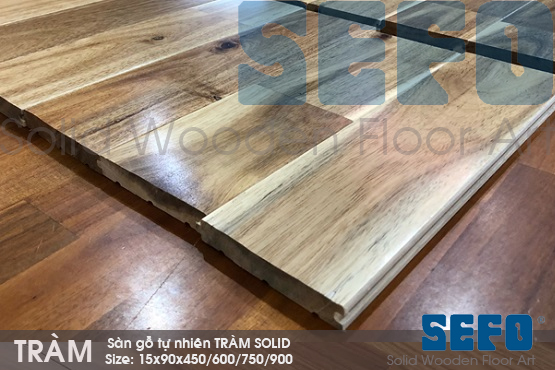 Sàn gỗ tràm 450mm x 90mm x 15mm