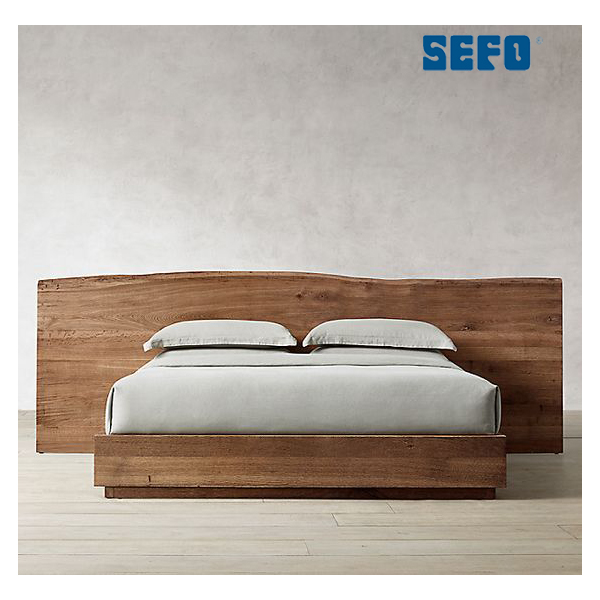 Giường gỗ tự nhiên - táp đầu giường gỗ nguyên tấm 02