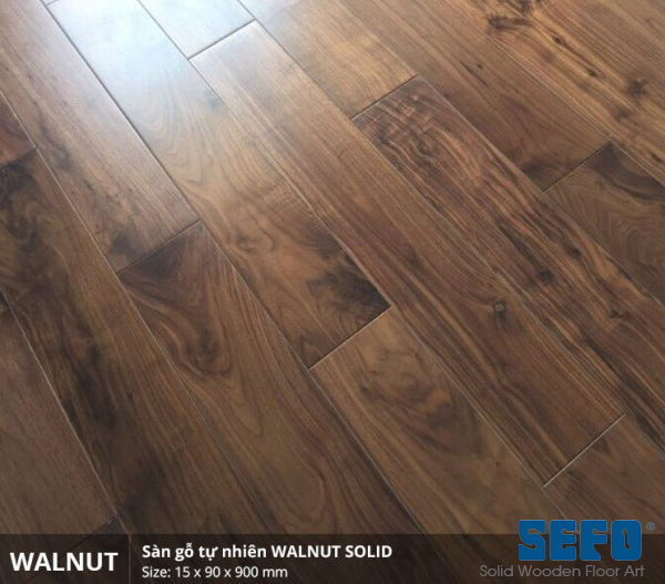 Sàn gỗ Walnut tự nhiên 600mm x 90mm x 15mm